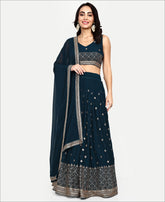 Rama Colored Georgette Sequence Embroiodery Work Lehenga Choli